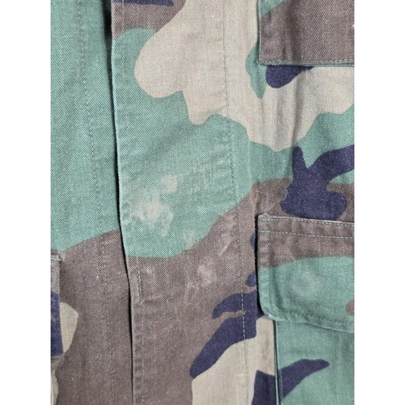 US Army BDU Jacket Mens Small Short Woodland Camo Combat Coat Ripstop ERICKSON - Picture 4 of 16